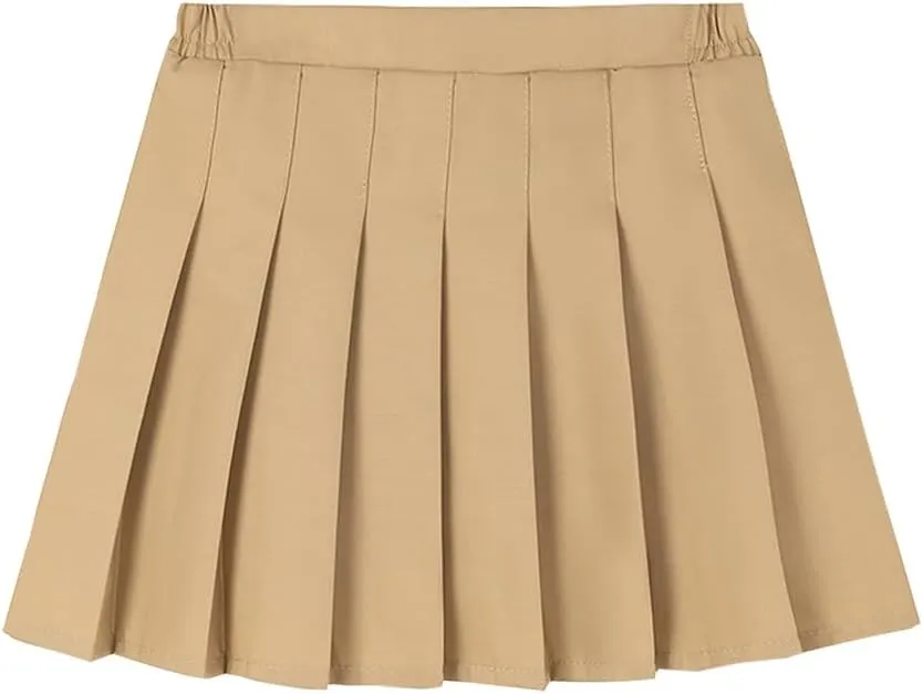 Favorland Little Girls Kids Uniform Pleated Skorts Summer Party School Tennis Skirts