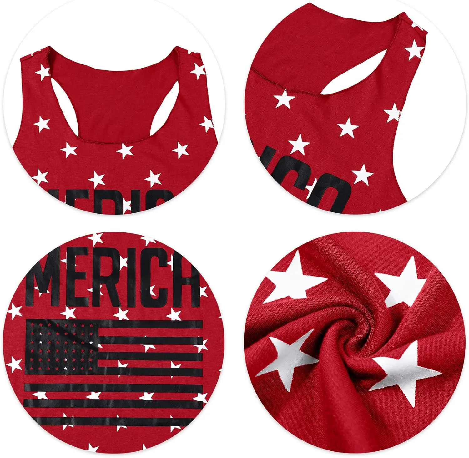 FAYALEQ American Flag Tank Tops Women USA Stars Stripes Sleeveless Vest 4th of July Patriotic Summer Tanks