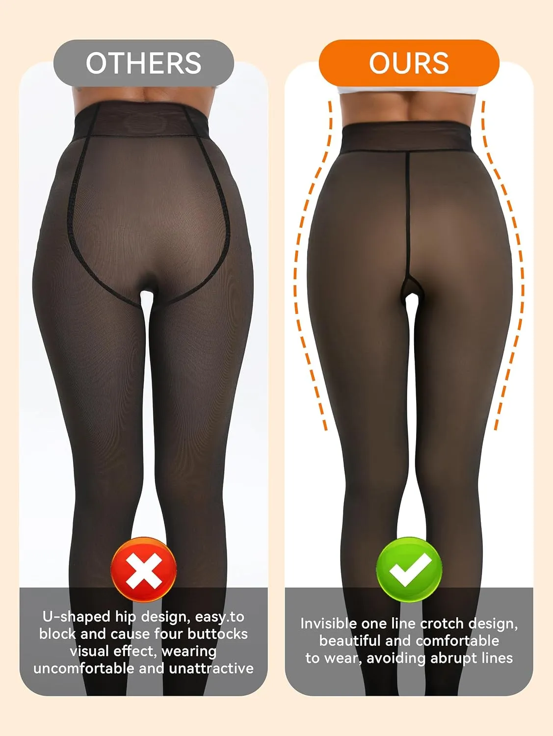 Fleece Lined Tights - Warm Thermal Leggings for Women