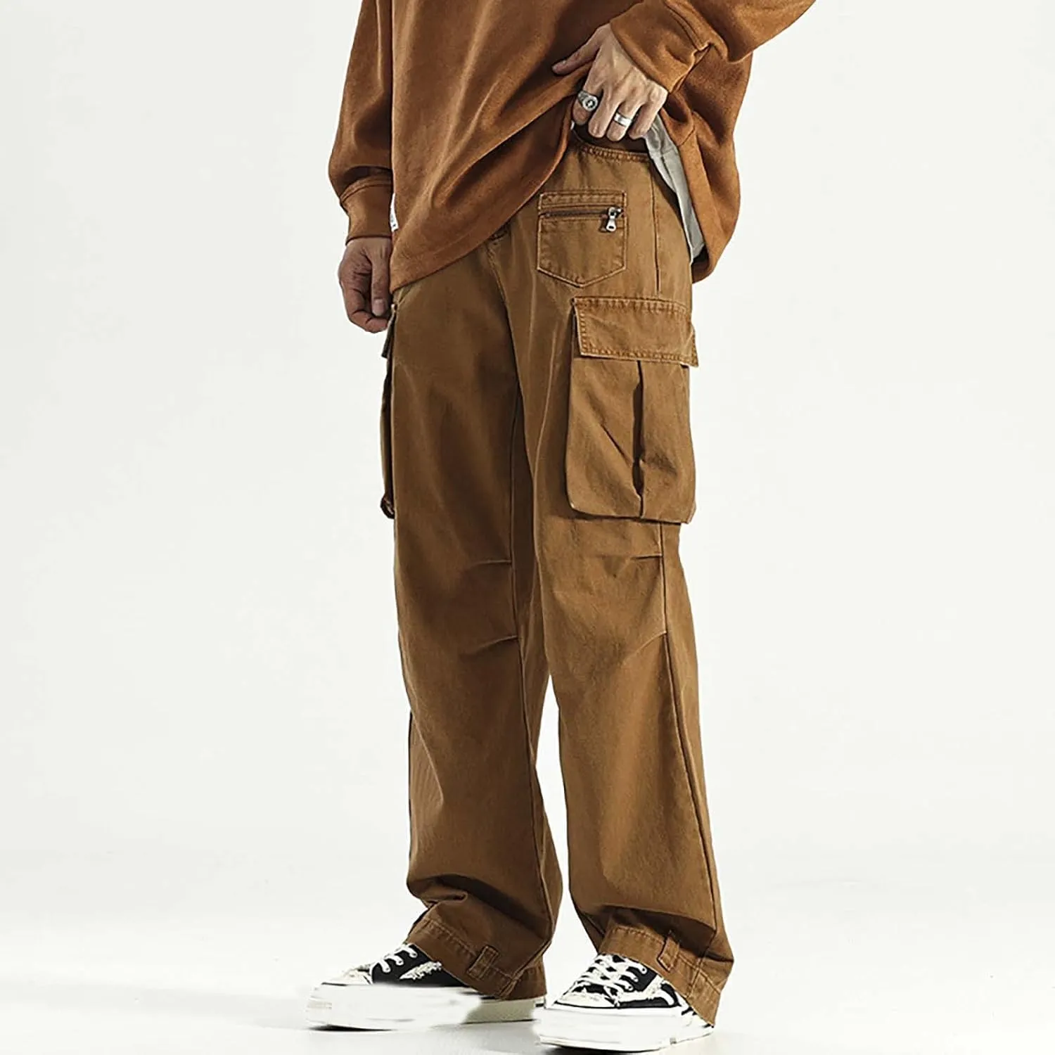 GIERIDUC Cargo Pants for Men Relaxed Fit Black Dress Pants Men Slim Fit Wide Leg Corduroy Pants Mens Stretch Suit Pants Mens