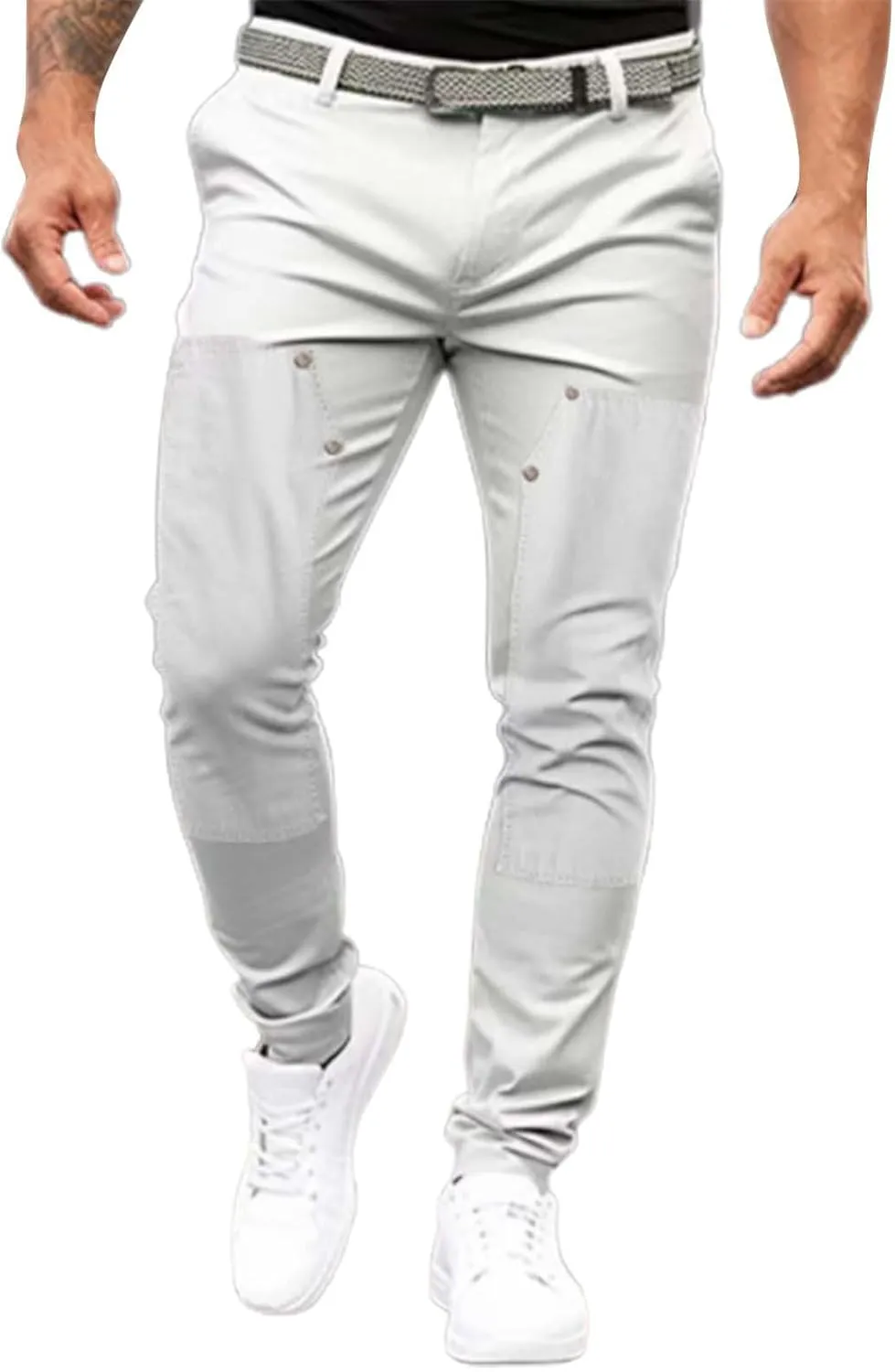 GIERIDUC Cargo Pants for Mens Sweatpants with Pockets Casual Open Front Button Fly Slim Fit Hiking Pants Cargo Joggers Pants