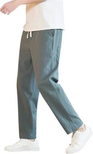GIERIDUC Casual Loose Pant for Men Men's Flat Front Relaxed Straight Pant Mens Cargo Pants Slim Fit Dress Pants for Big Guys