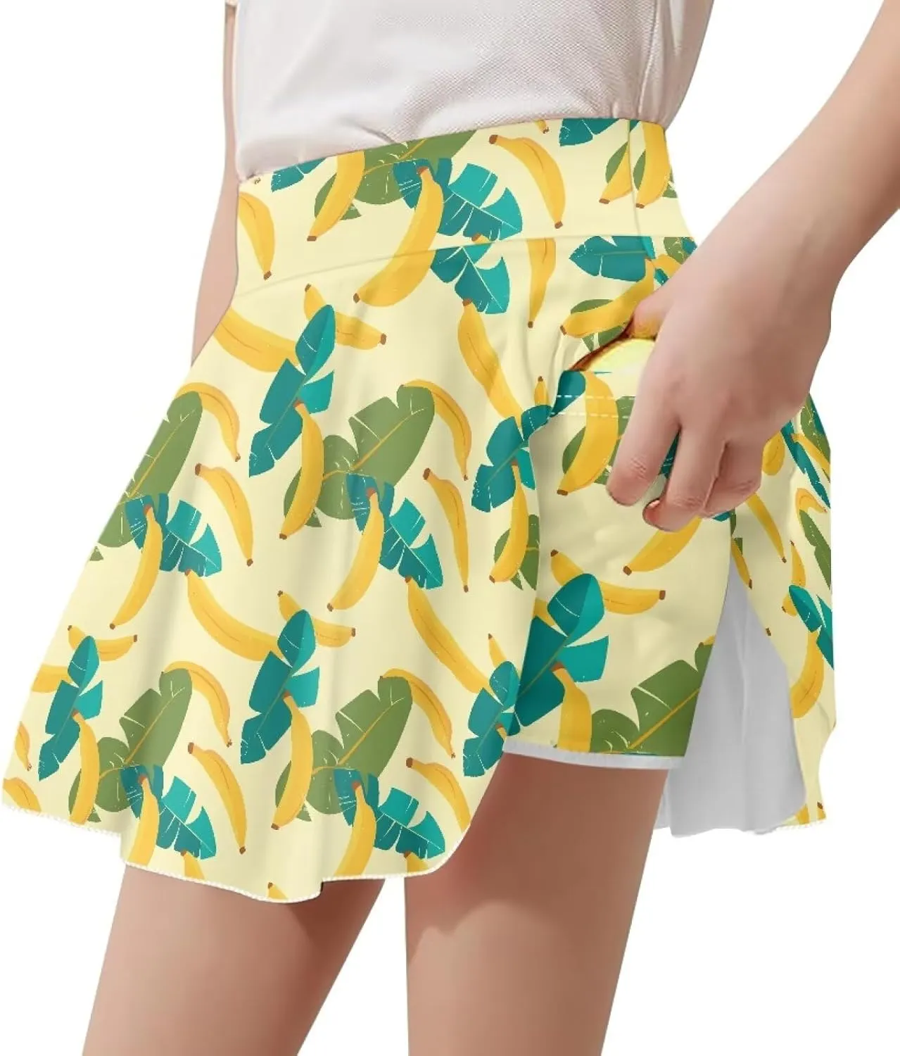 Girls Tennis Skirts with Shorts High Waisted Skater Skirt Stretchy Activewear Sports Athletic Skirts for Kids