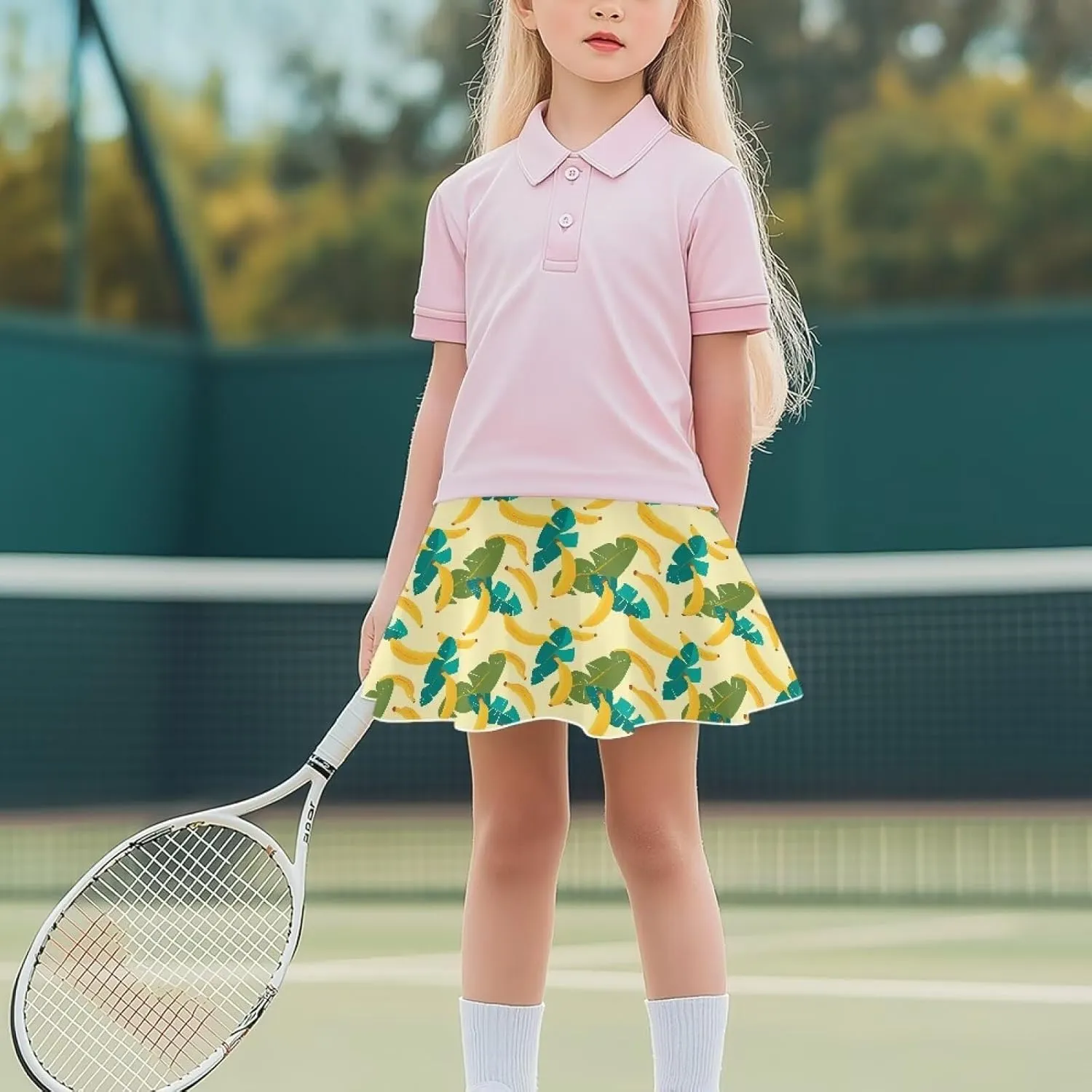 Girls Tennis Skirts with Shorts High Waisted Skater Skirt Stretchy Activewear Sports Athletic Skirts for Kids