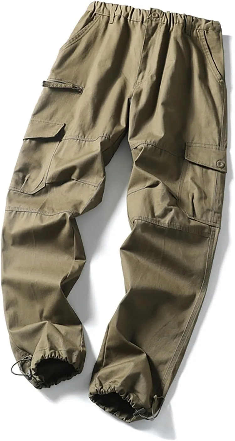 GOFULY Men Cargo Pants Multi Pockets Baggy Pants Ripstop Stretch Hunting Sweatpants Travel Hunting Pants Outdoor