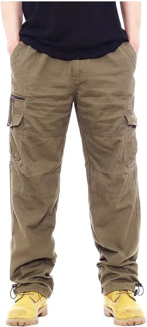 GOFULY Men Cargo Pants Multi Pockets Baggy Pants Ripstop Stretch Hunting Sweatpants Travel Hunting Pants Outdoor