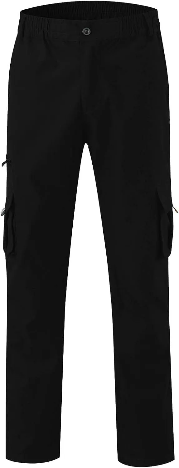 GOFULY Mens Khaki Pants Casual with Pockets Fashion Hiking Pants Stretch Sweatpants Travel Baggy Pants Straight Fit