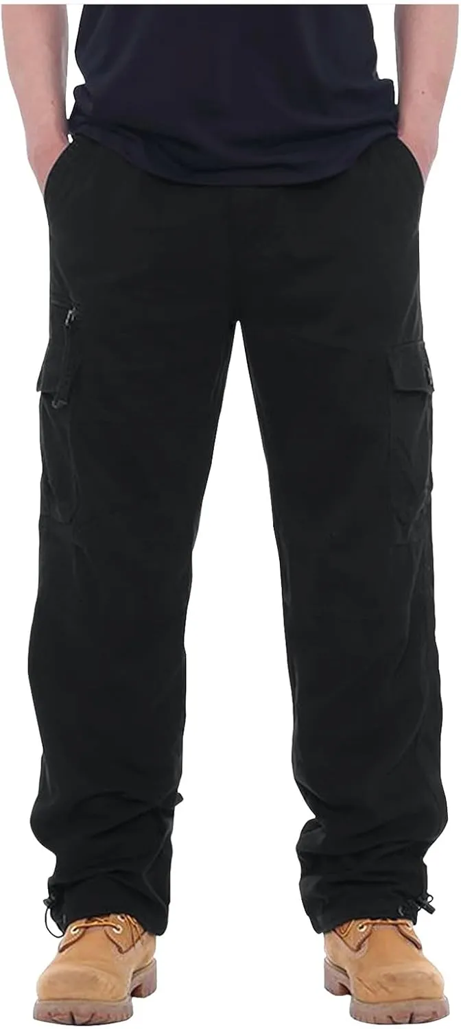 GOFULY Mens Khaki Pants Casual with Pockets Fashion Hiking Pants Stretch Sweatpants Travel Baggy Pants Straight Fit