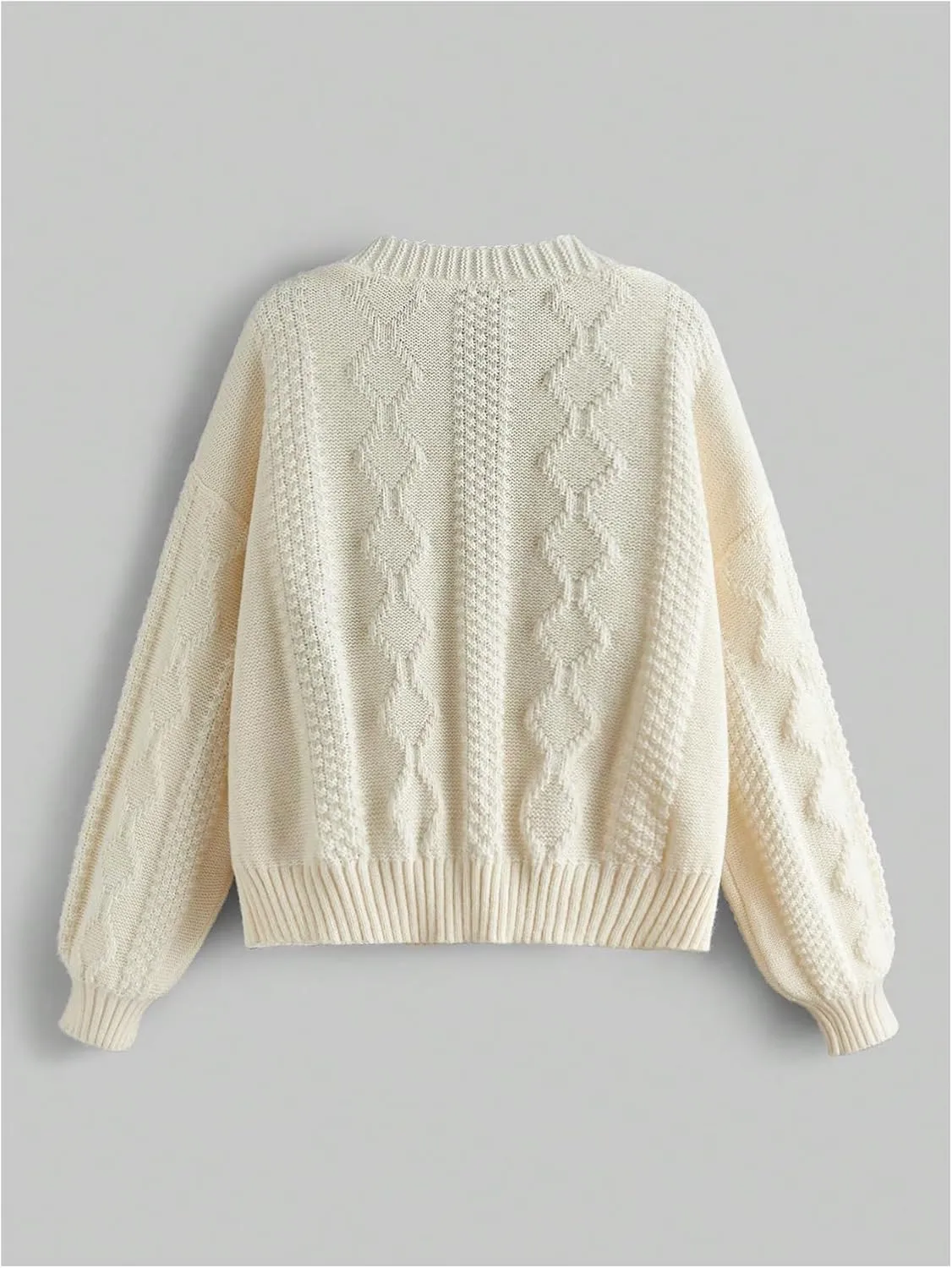 GORGLITTER Women's Flower Embroidery Button Up Cute Cardigan Chunky Cable Knit Oversized Fall Trendy 2025 Sweaters