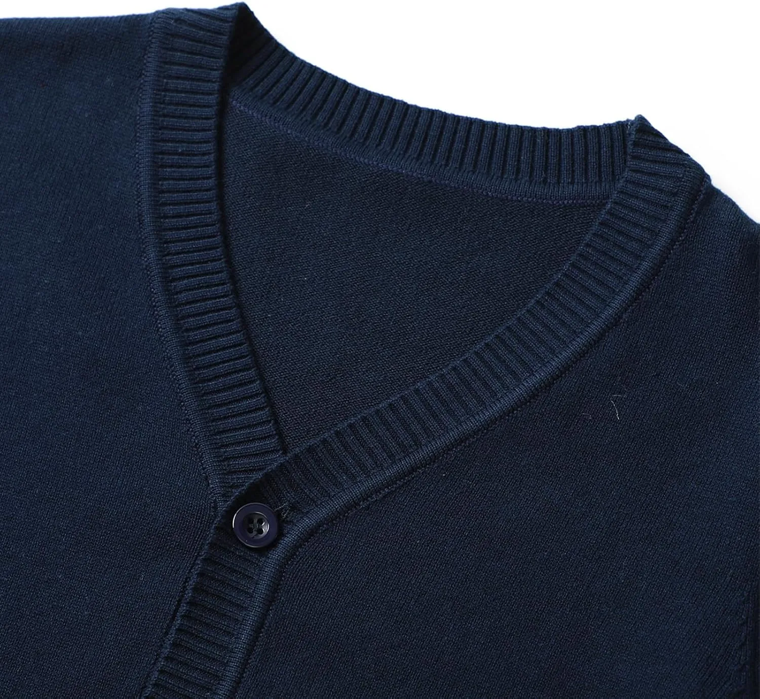 HILEELANG Kids Boy Girl School Uniform Cardigan Sweaters V-Neck Basic Solid Button Knitted Cardigan