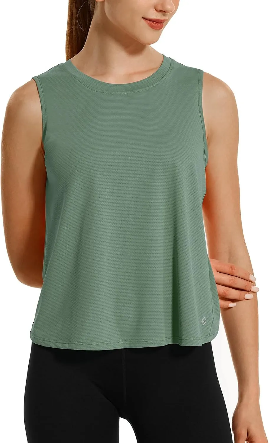 HODOSPORTS Workout Tops for Women UPF 50  Open Back Sleeveless Tank Tops Quick Dry Athletic Gym Yoga Shirts Loose Fit
