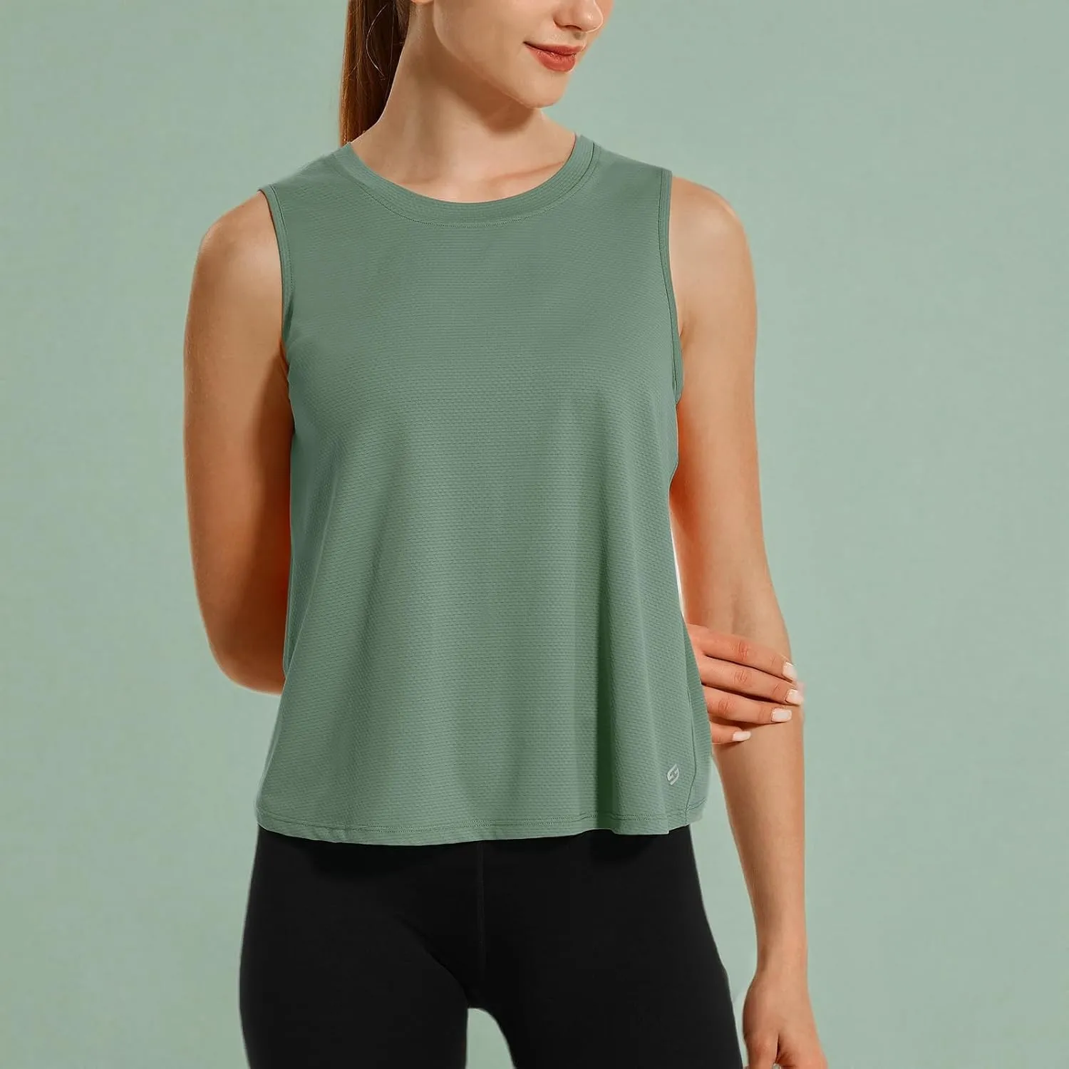 HODOSPORTS Workout Tops for Women UPF 50  Open Back Sleeveless Tank Tops Quick Dry Athletic Gym Yoga Shirts Loose Fit
