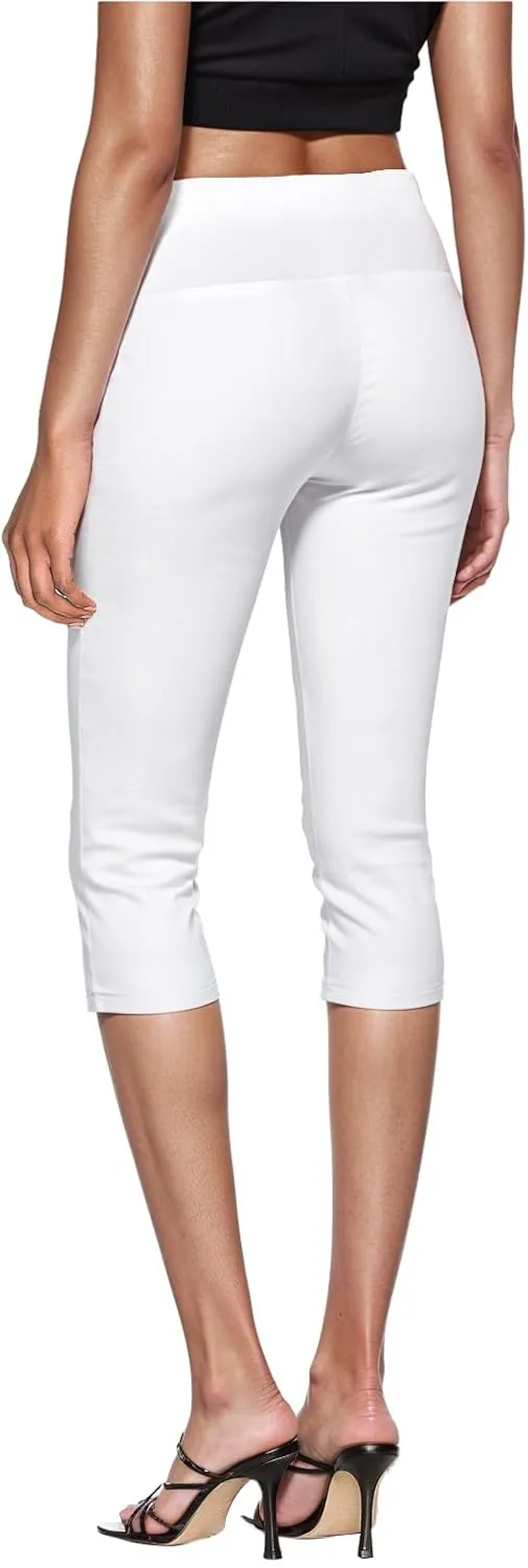 Hybrid & Company Womens Super Comfy Stretch Pull On Millennium Twill Capri Shorts