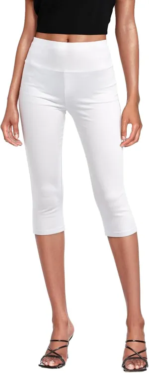 Hybrid & Company Womens Super Comfy Stretch Pull On Millennium Twill Capri Shorts