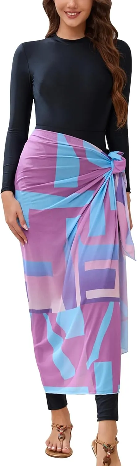 IBAKOM Burkini Swimsut for Women 4 Pieces Long Sleeve Muslim Swim Shirt   Pant   Skirt   Cover Up Islamic Modest Bathing Suit
