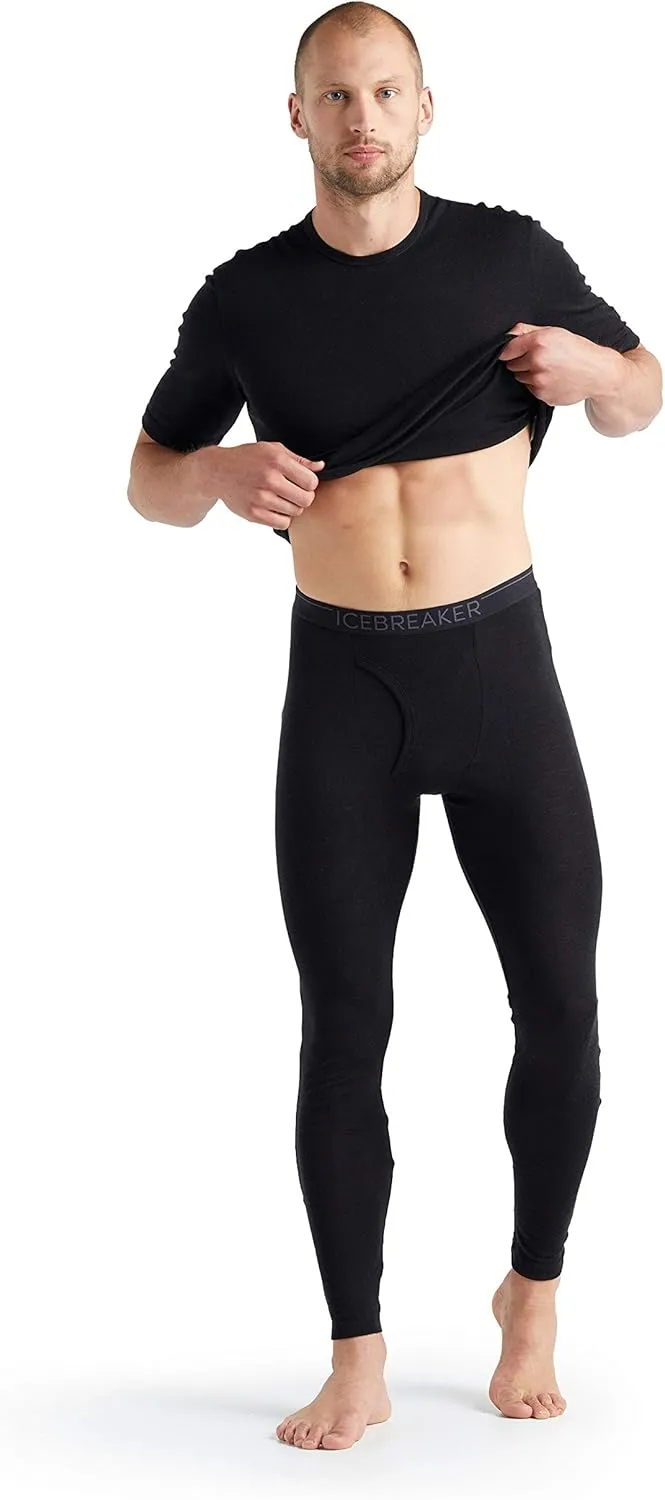 Icebreaker Merino Men's Standard 175 Everyday Cold Weather Leggings-Wool Base Layer Thermal Pants with Fly