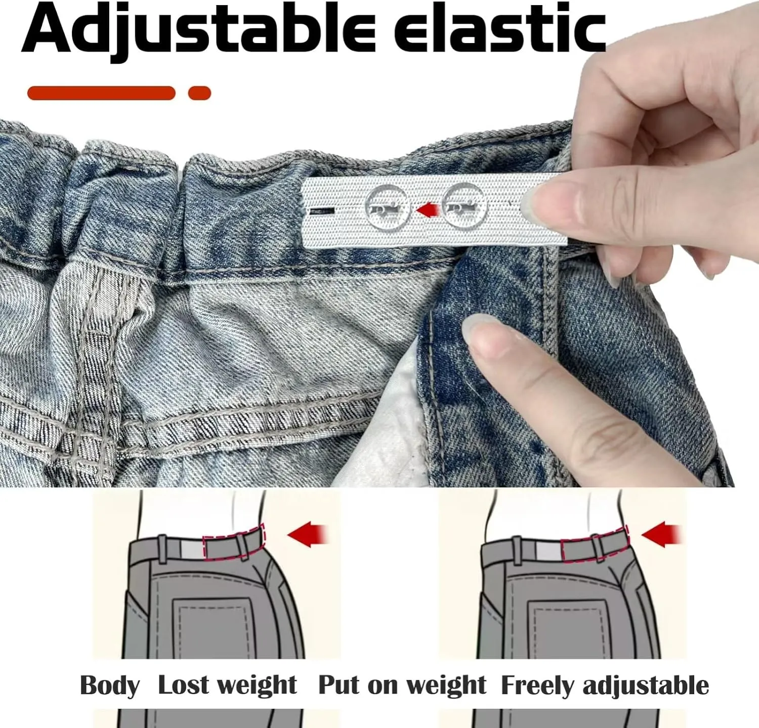 Jeans Button Tightener Pants Adjuster Waist Tightener for Pants Women Men and Children,Waist Clip Pack of 6