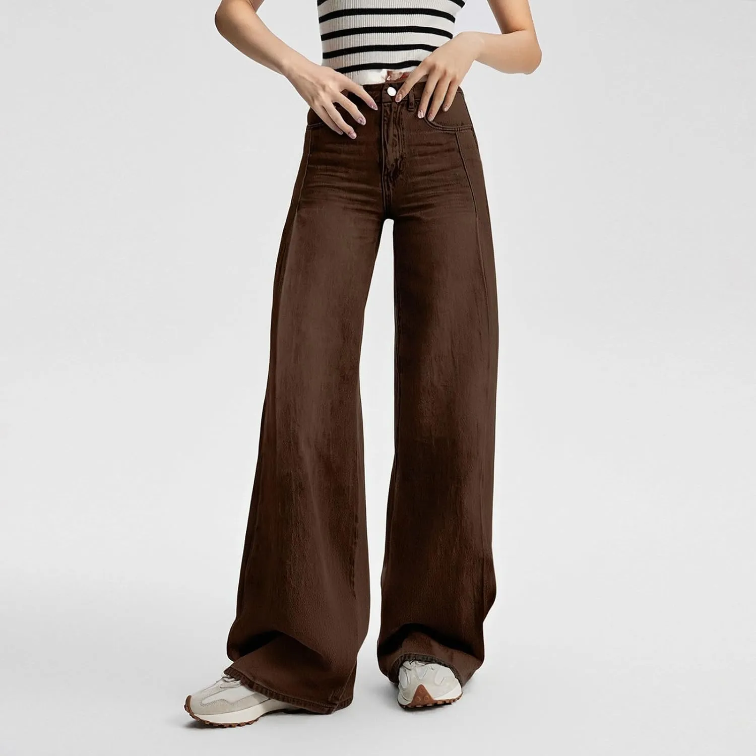 Jeans for Women, Jeans Women Stretchy Trendy Plus Size Baggy Trousers Low Rise 2025 Straight Leg Summer
