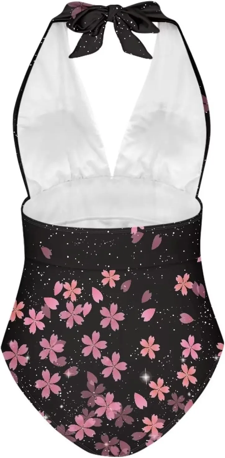 JEOCODY Women's One Piece Swimsuits Sexy Slimming Bathing Suits Backless Tummy Control Swimwear