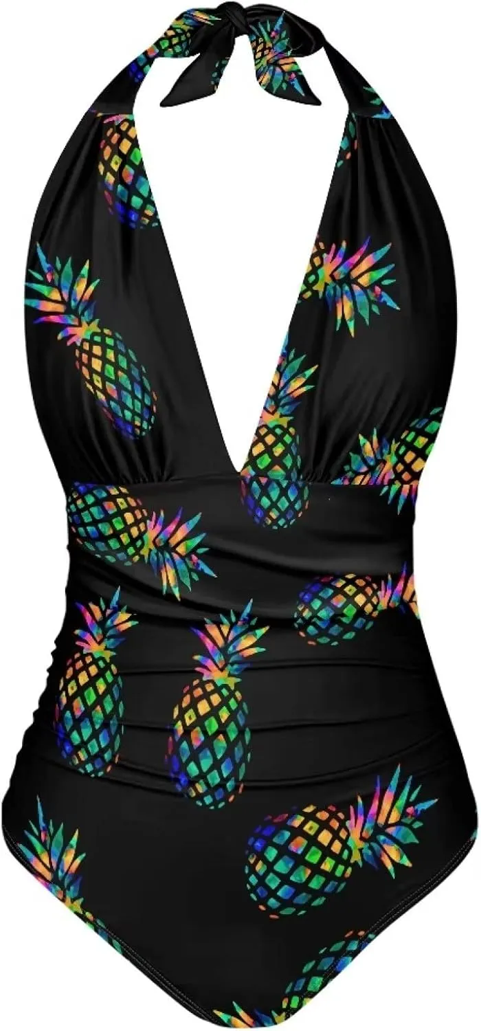JEOCODY Women's One Piece Swimsuits Sexy Slimming Bathing Suits Backless Tummy Control Swimwear