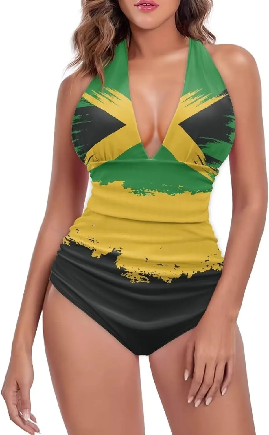 JEOCODY Women's One Piece Swimsuits Sexy Slimming Bathing Suits Backless Tummy Control Swimwear