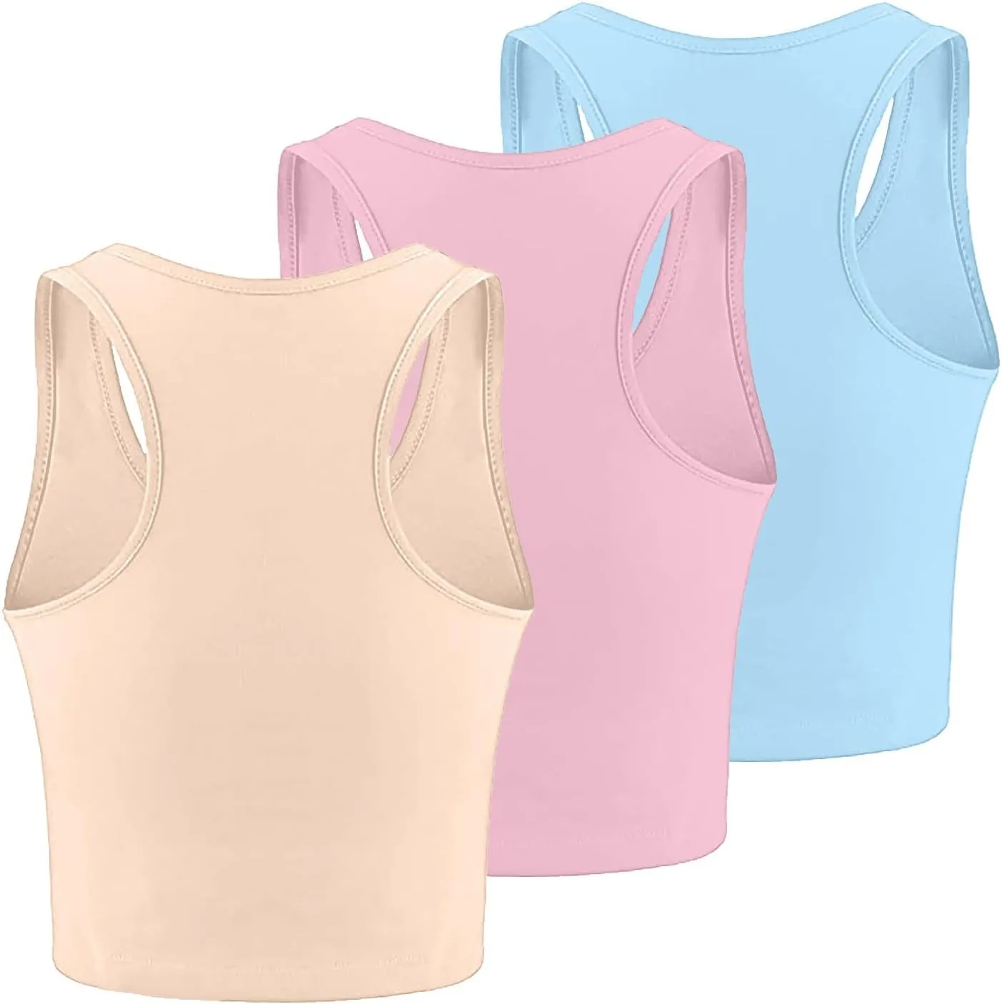 JOYO Women's 3 Piece Tank Tops Ribbed Seamless Workout Exercise Shirts Yoga Crop Tops Camisole Cotton Blouse for Women