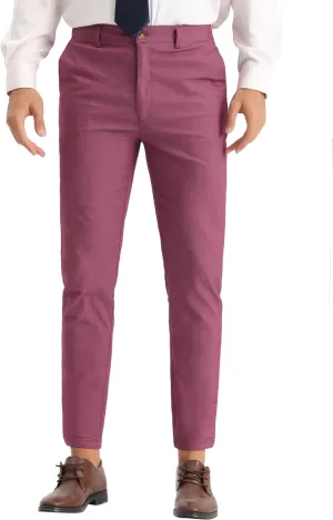 Lars Amadeus Dress Pants for Men's Slim Fit Flat Front Business Prom Skinny Tapered Chino Trousers