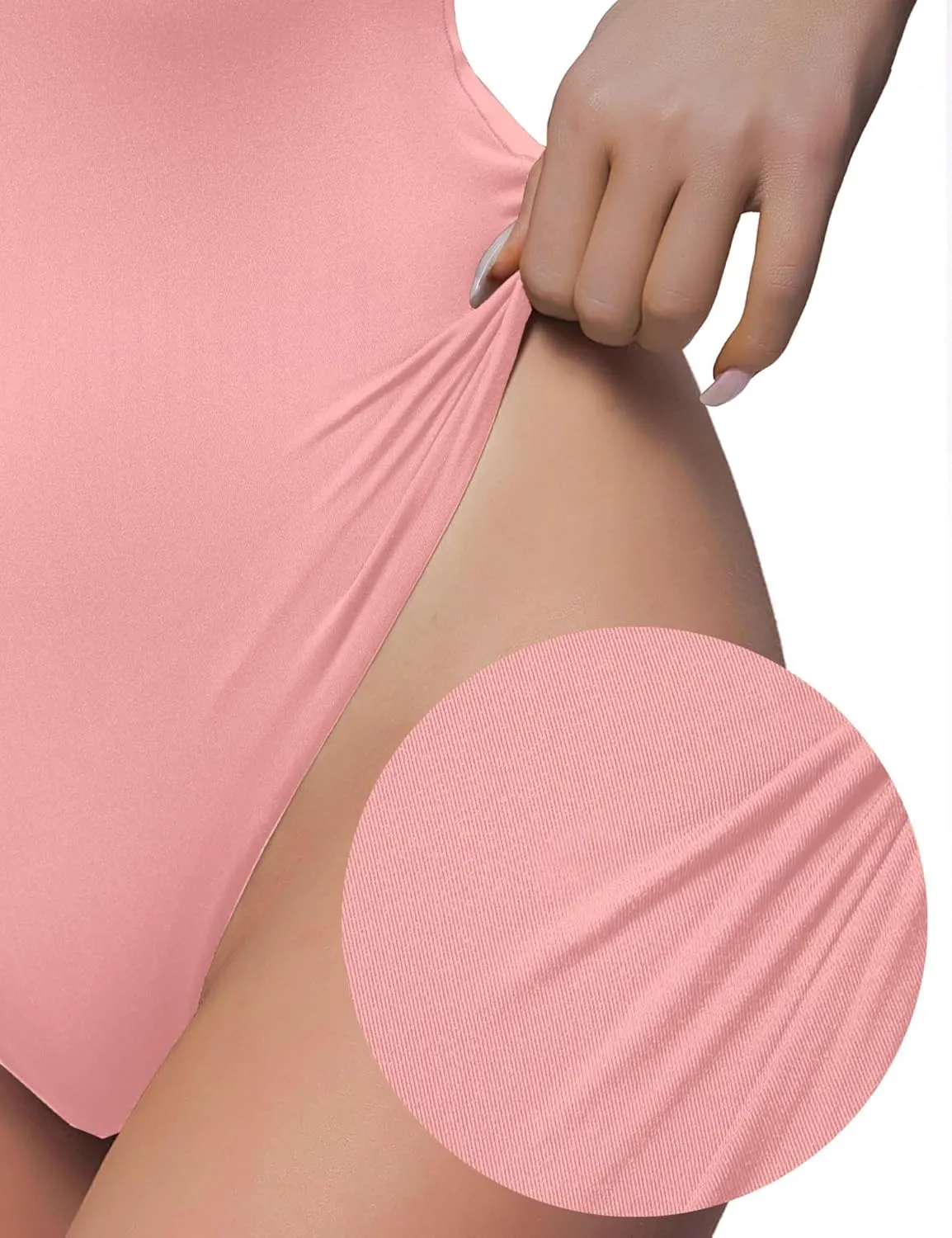 LIDLIT Crew Neck Short Sleeve Bodysuit For WomenBasic Casual Tops For Going Out Double Lined Basic T-shirt Tops