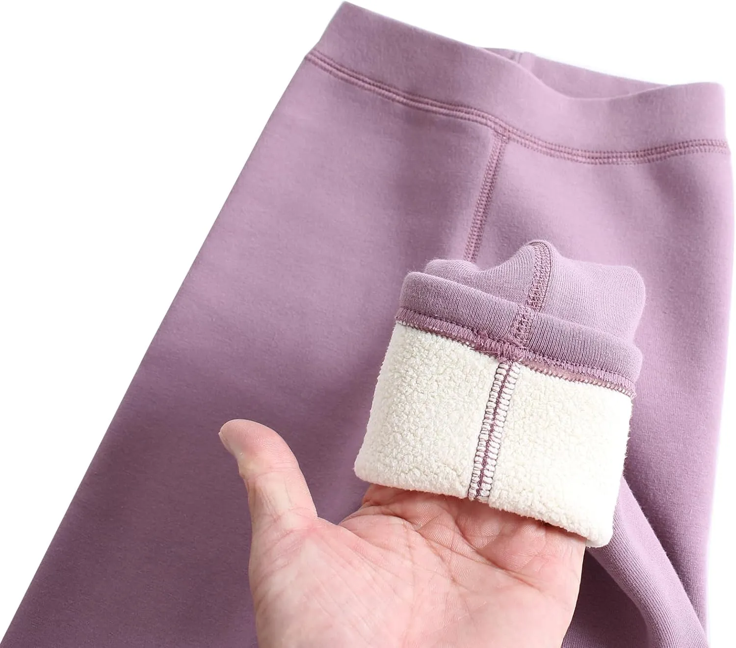 Looching Baby Toddler Girls Winter Fleece Lined Leggings Warm Full Length Pants Basic Cotton Thick Tights 1 Pack