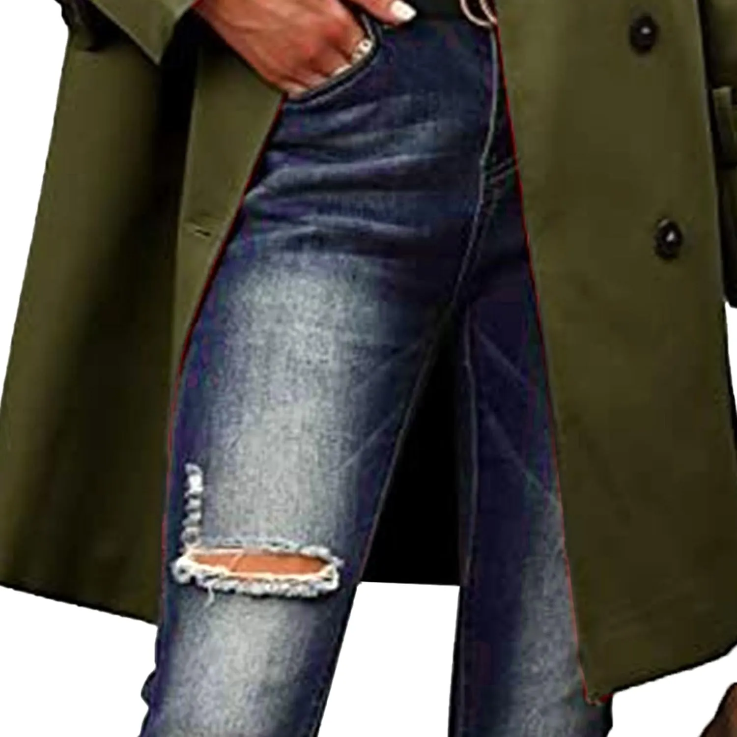 Maiyifu-GJ Trench Coat for Women Double Breasted Duster Slim Full Length Maxi Long Overcoat Casual Windbreaker Jacket