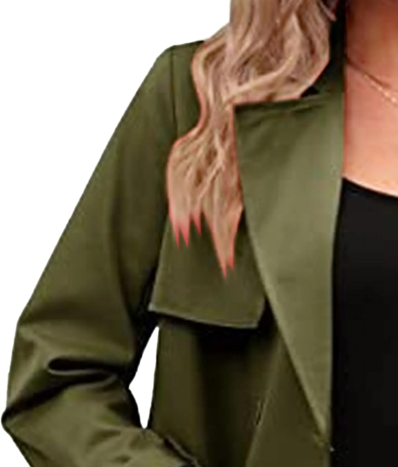Maiyifu-GJ Trench Coat for Women Double Breasted Long Elegant Windproof Lapel Belted Overcoat Casual Windbreaker Jacket