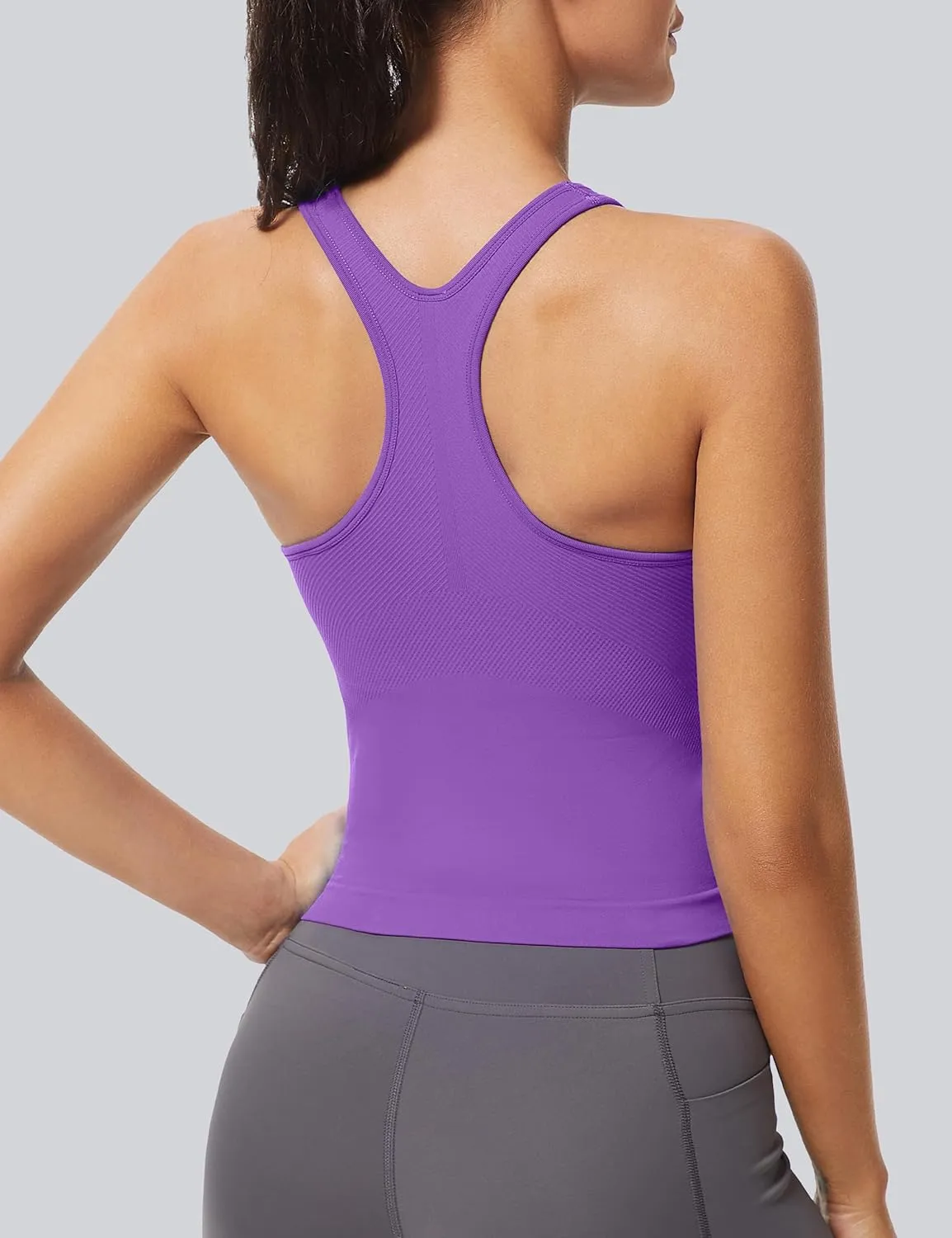 MathCat Workout Tank Tops for Women Racerback Basic Running Tanks Seamless Muscle Athletic Yoga Tops with Built in Bra