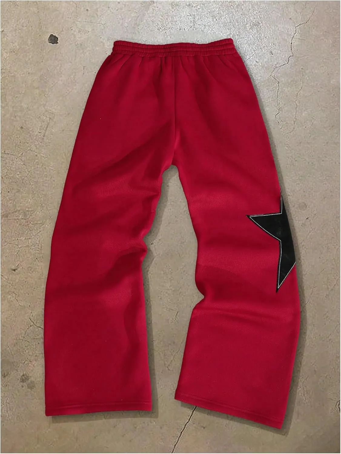 Men's Baggy Sweatpants Y2k Star Graphic Print Stacked Wide Leg Jogger Pants