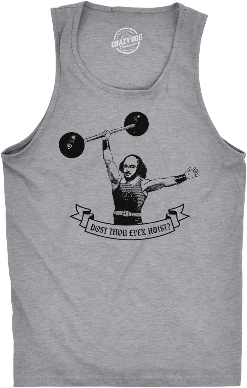 Mens Fitness Tank Dost Thou Even Hoist Tanktop Funny Workout Gym Shirt