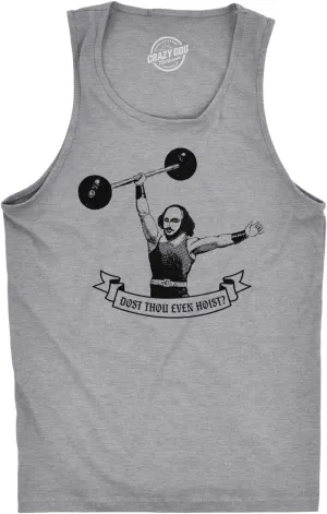 Mens Fitness Tank Dost Thou Even Hoist Tanktop Funny Workout Gym Shirt