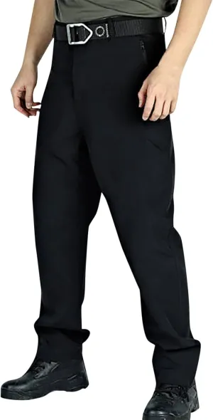 Men's Sweatpants Open Bottom Relaxed Fit Stretch Waist Work Pants Lightweight Straight Leg Casual Slacks Trousers with Pocket