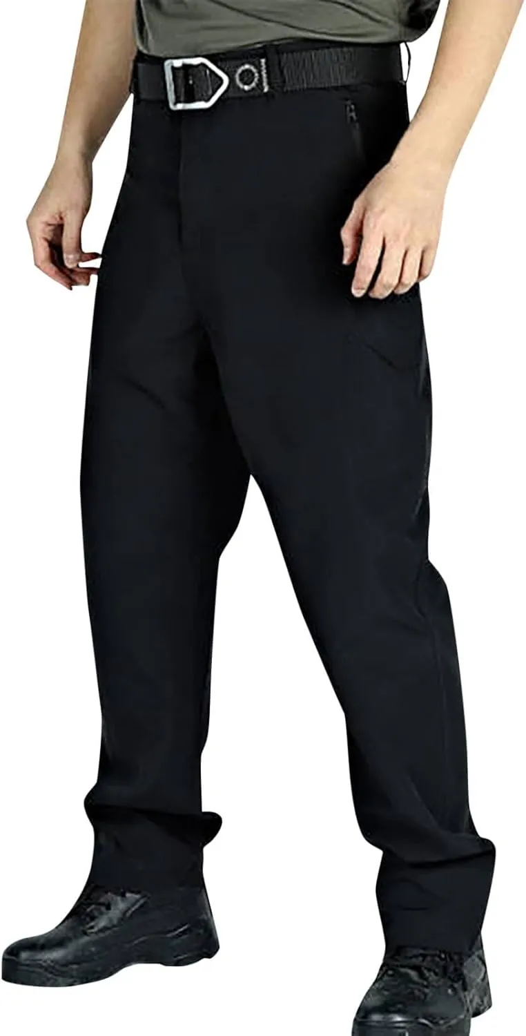 Men's Sweatpants Open Bottom Relaxed Fit Stretch Waist Work Pants Lightweight Straight Leg Casual Slacks Trousers with Pocket