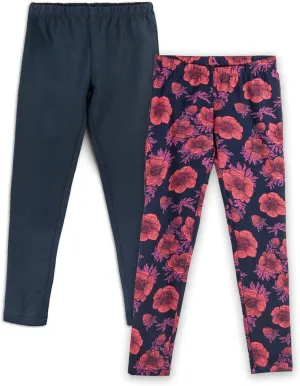 Mightly Girls' Leggings with Reinforced Knees | Organic Cotton Yoga Pants, Dance & Running Tights for Toddler&Kids Clothes