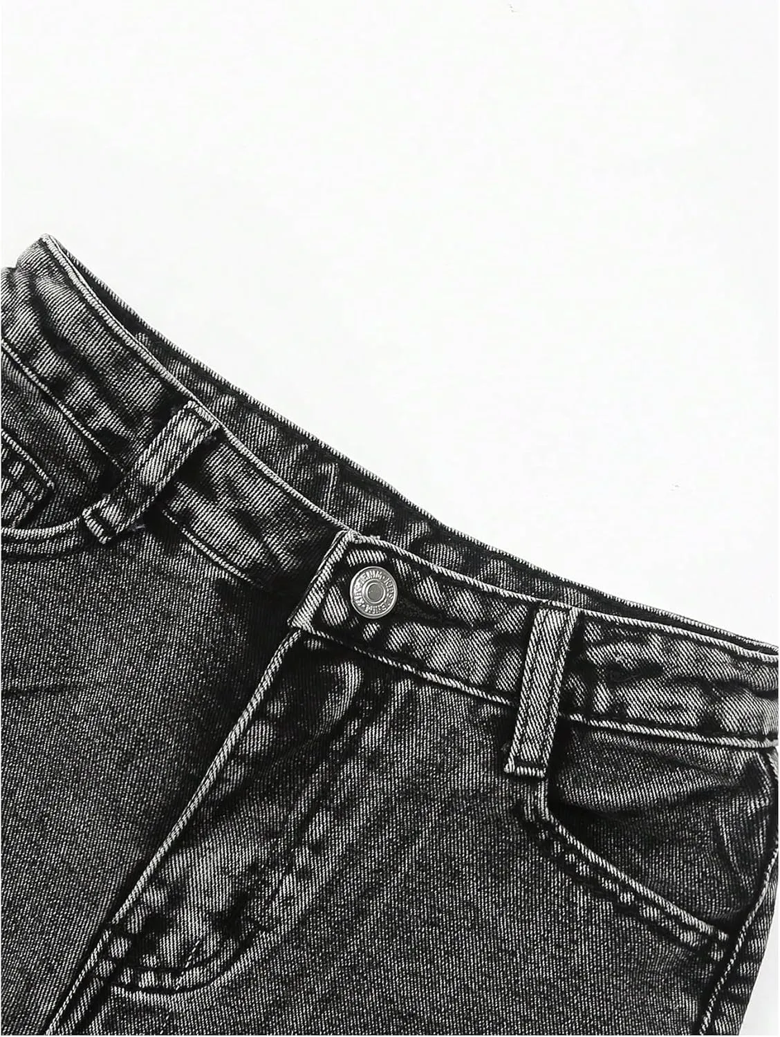 Milumia Girl's Ripped Bell Bottom Jeans Wide Leg High Waist Denim Pants with Pockets