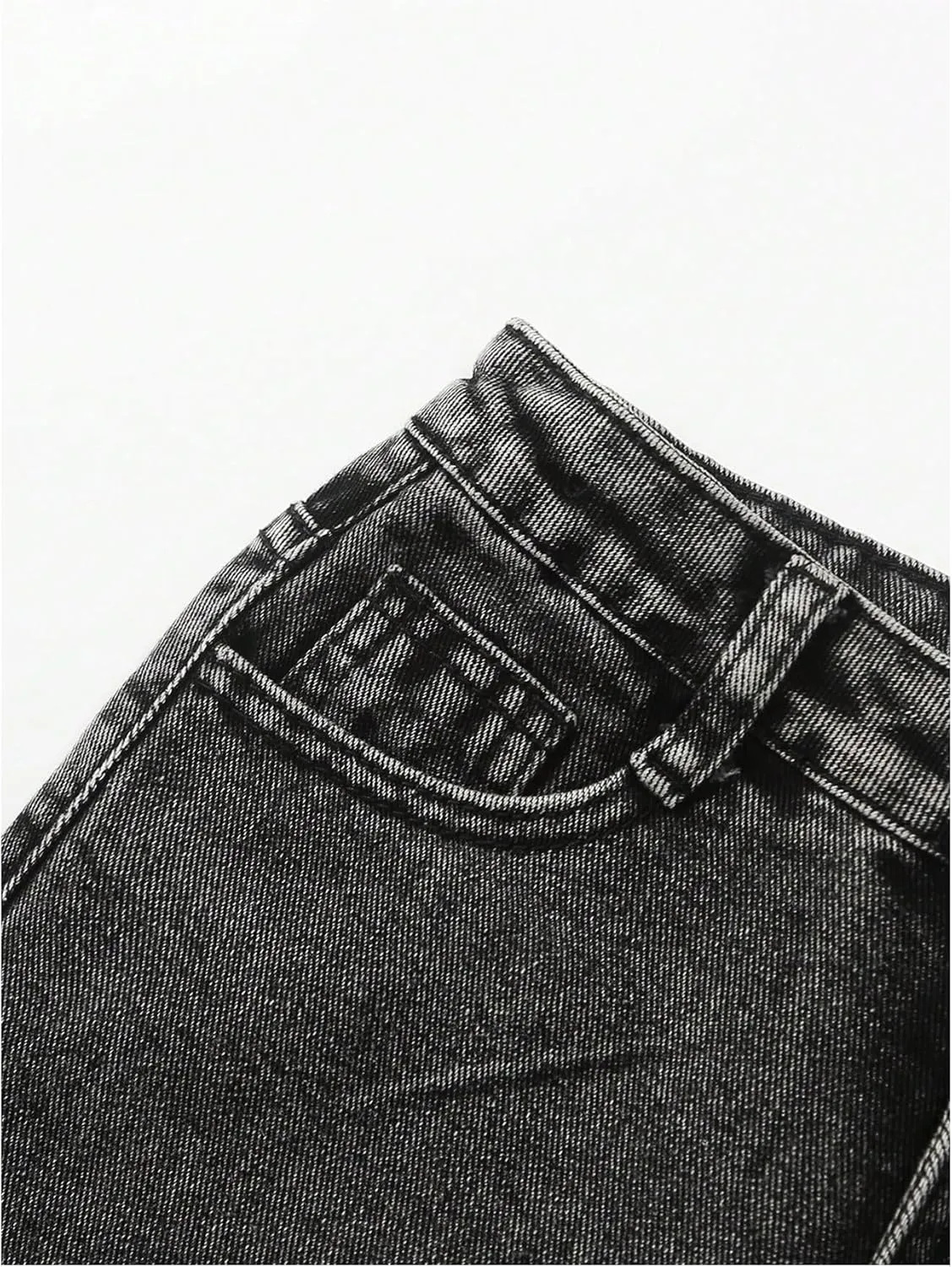 Milumia Girl's Ripped Bell Bottom Jeans Wide Leg High Waist Denim Pants with Pockets