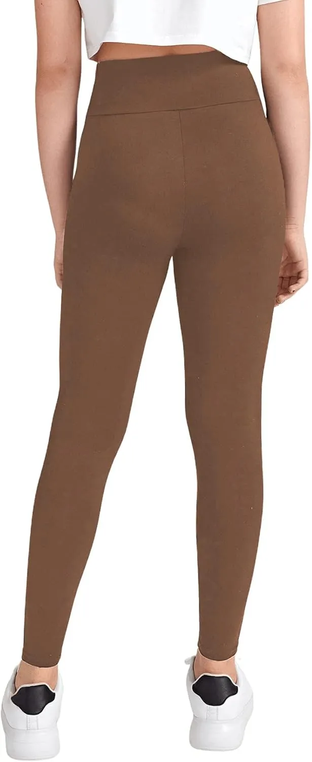 Milumia Girl's Wideband Waist Leggings High Waisted Tights Workout Yoga Pants