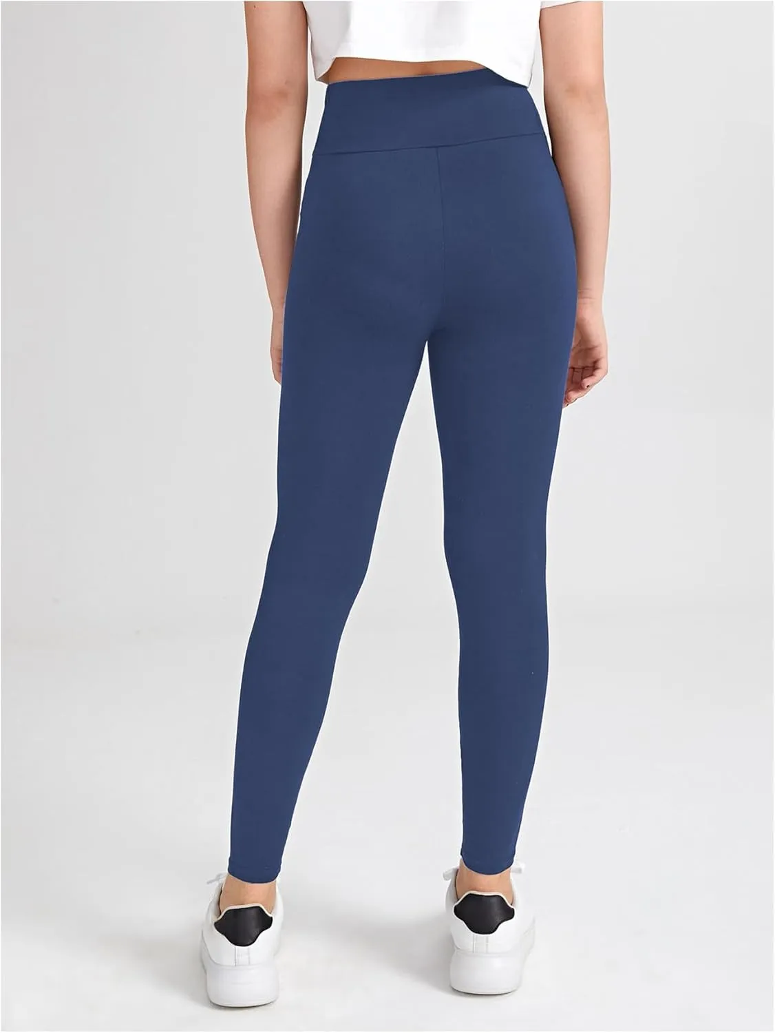 Milumia Girl's Wideband Waist Leggings High Waisted Tights Workout Yoga Pants