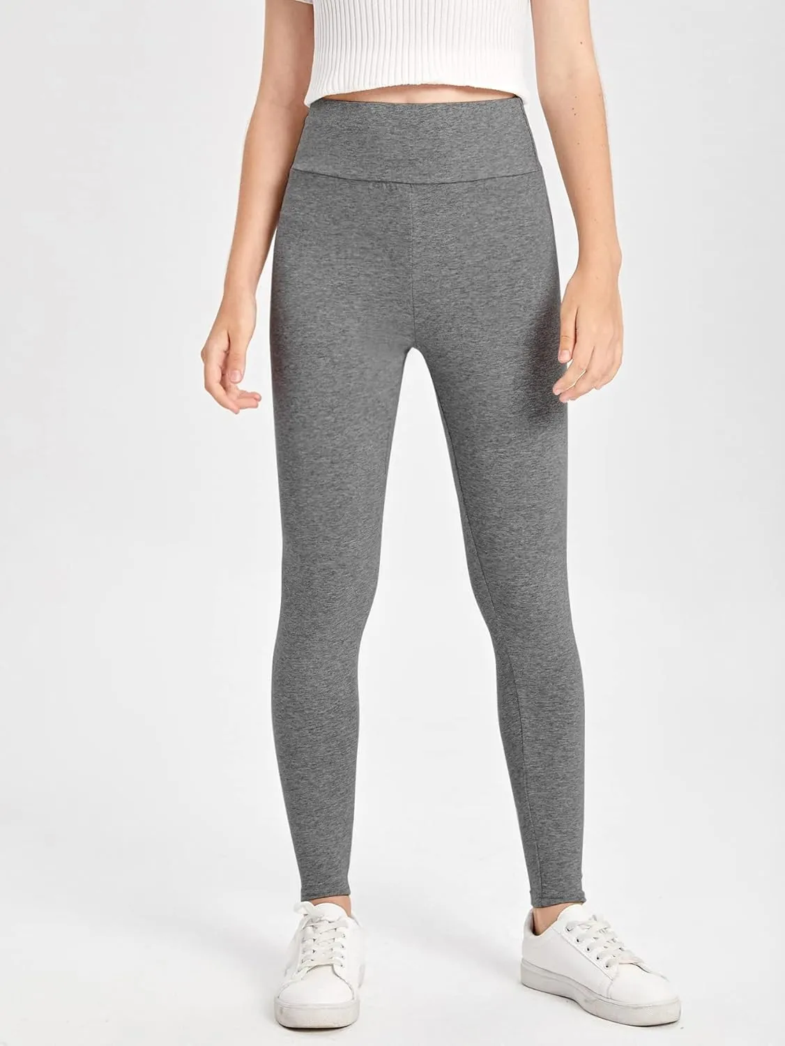 Milumia Girl's Wideband Waist Leggings High Waisted Tights Workout Yoga Pants