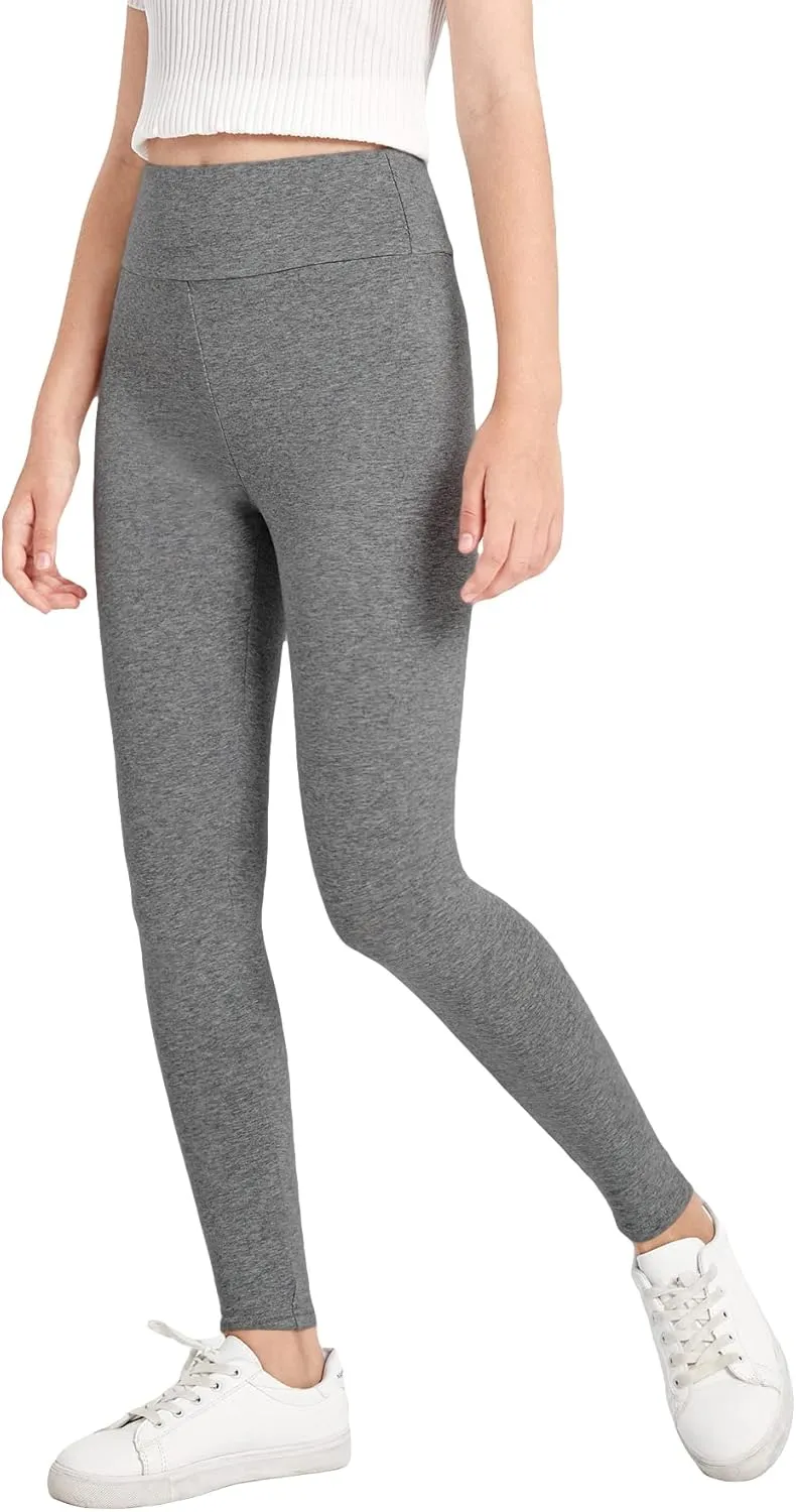 Milumia Girl's Wideband Waist Leggings High Waisted Tights Workout Yoga Pants