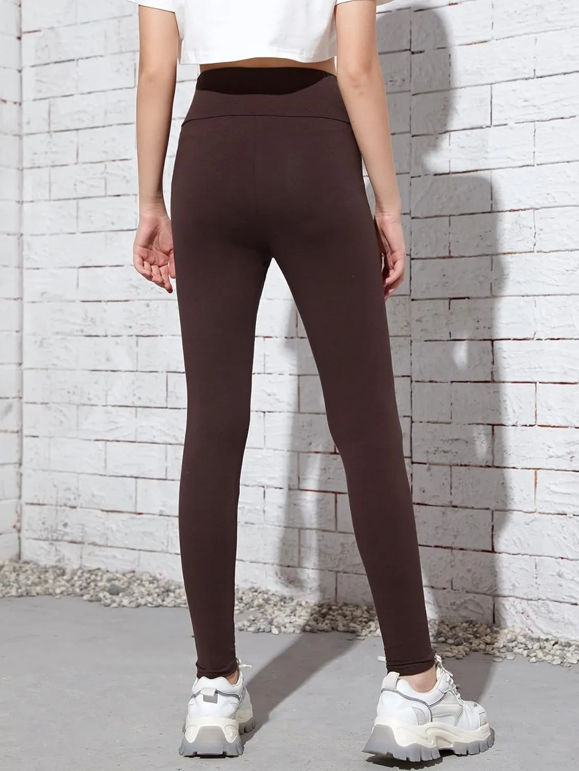 Milumia Girl's Wideband Waist Leggings High Waisted Tights Workout Yoga Pants