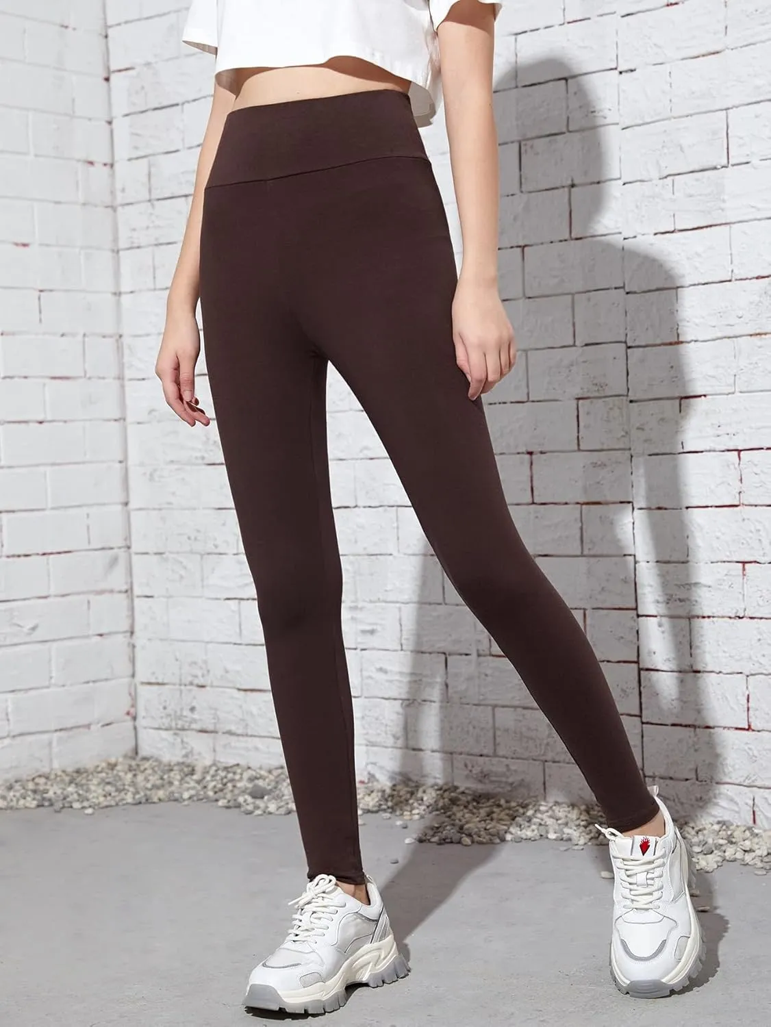 Milumia Girl's Wideband Waist Leggings High Waisted Tights Workout Yoga Pants