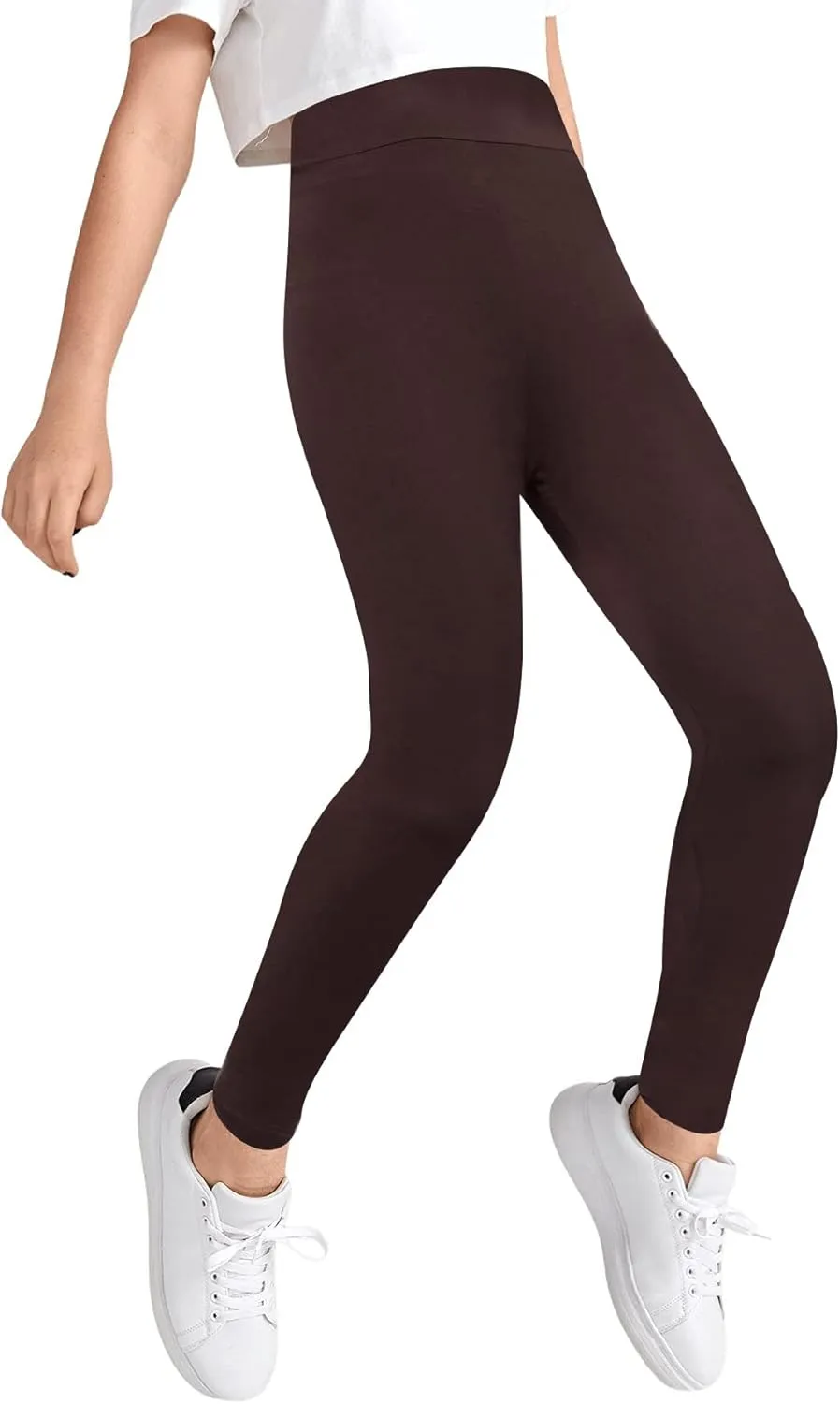 Milumia Girl's Wideband Waist Leggings High Waisted Tights Workout Yoga Pants