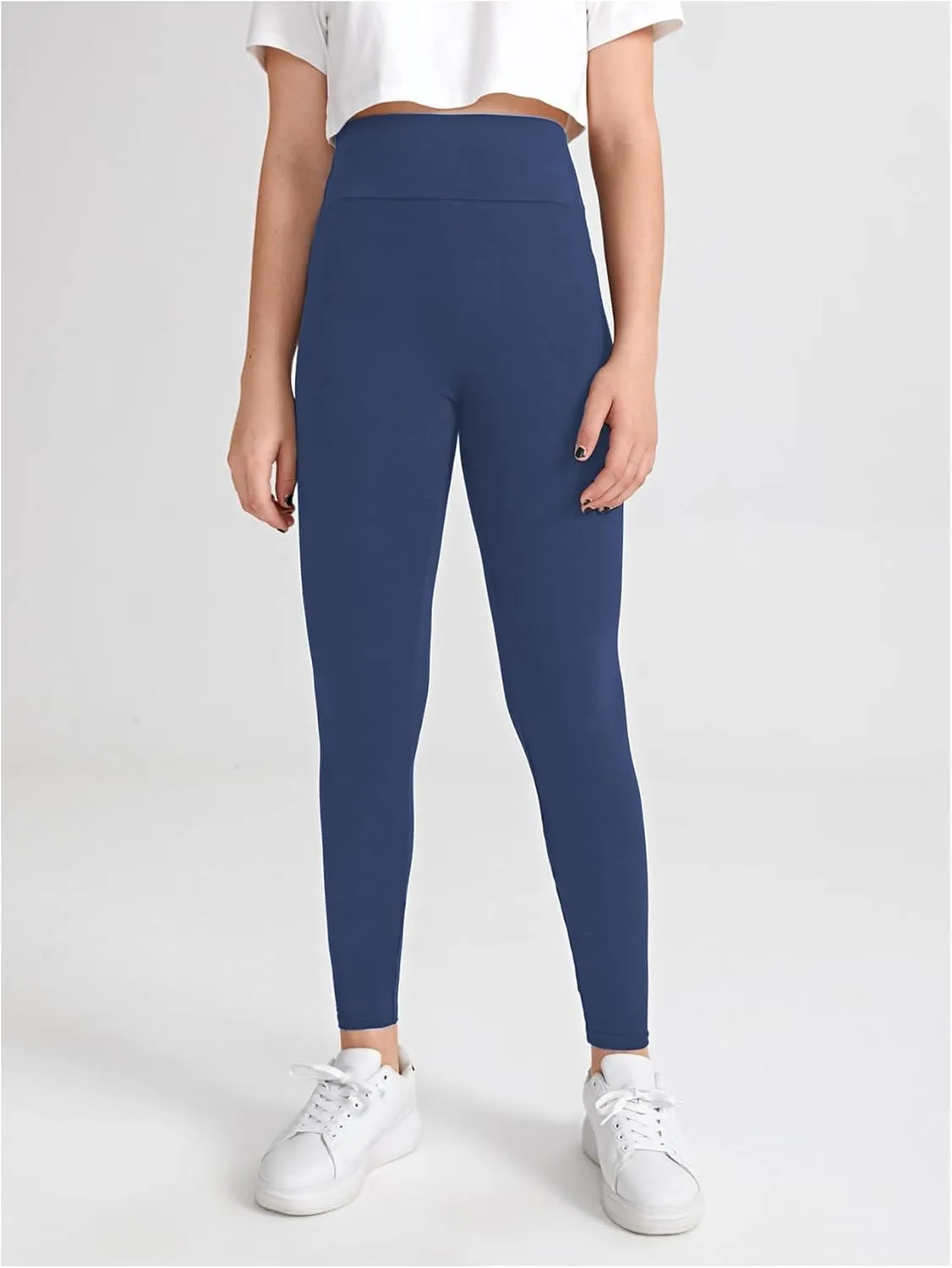 Milumia Girl's Wideband Waist Leggings High Waisted Tights Workout Yoga Pants