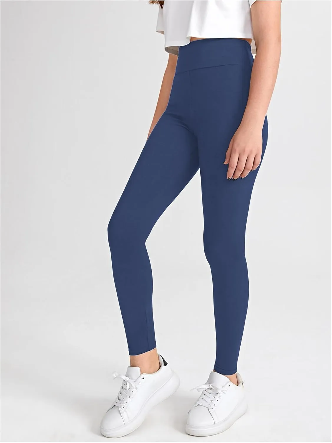 Milumia Girl's Wideband Waist Leggings High Waisted Tights Workout Yoga Pants