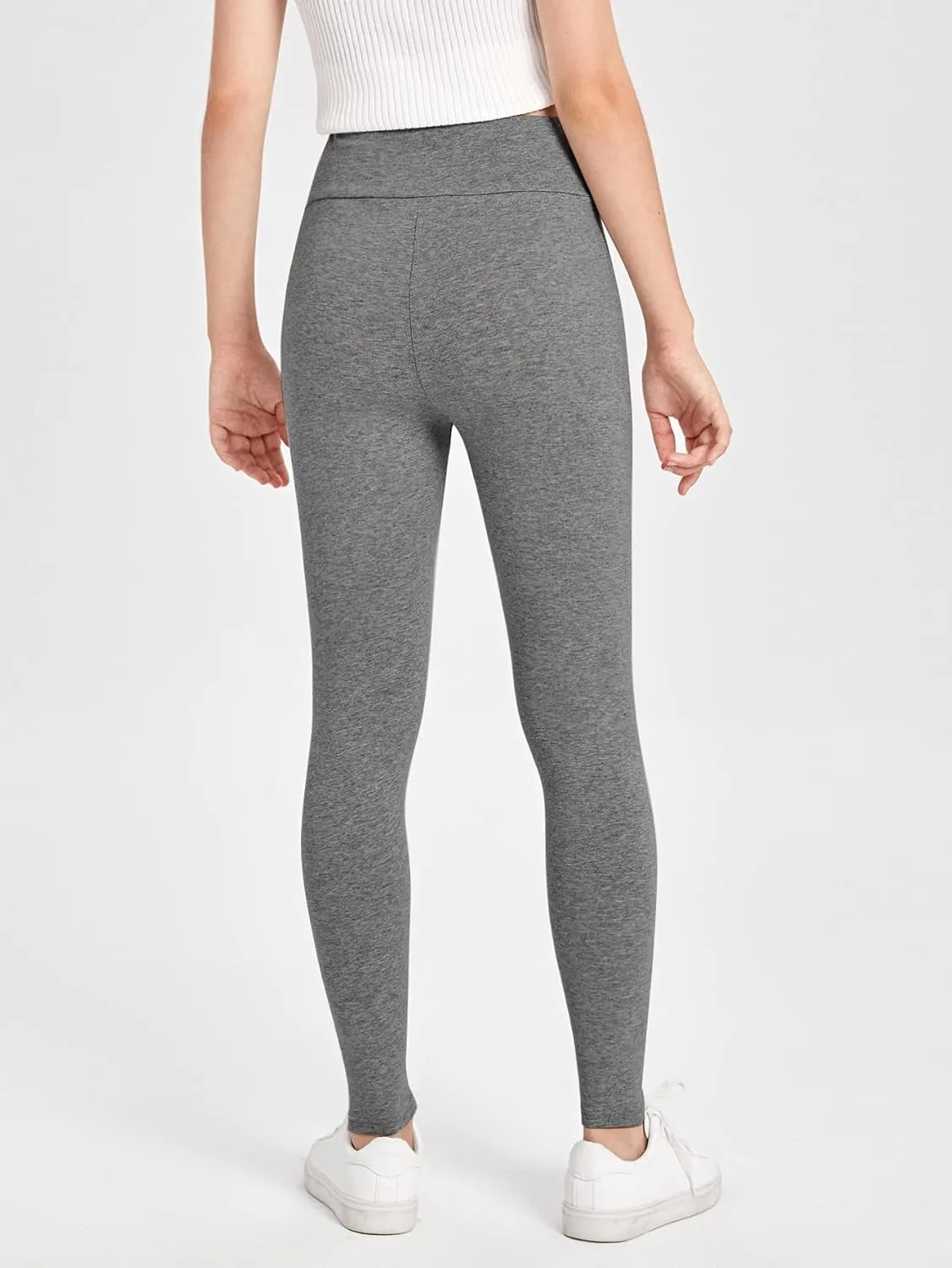 Milumia Girl's Wideband Waist Leggings High Waisted Tights Workout Yoga Pants